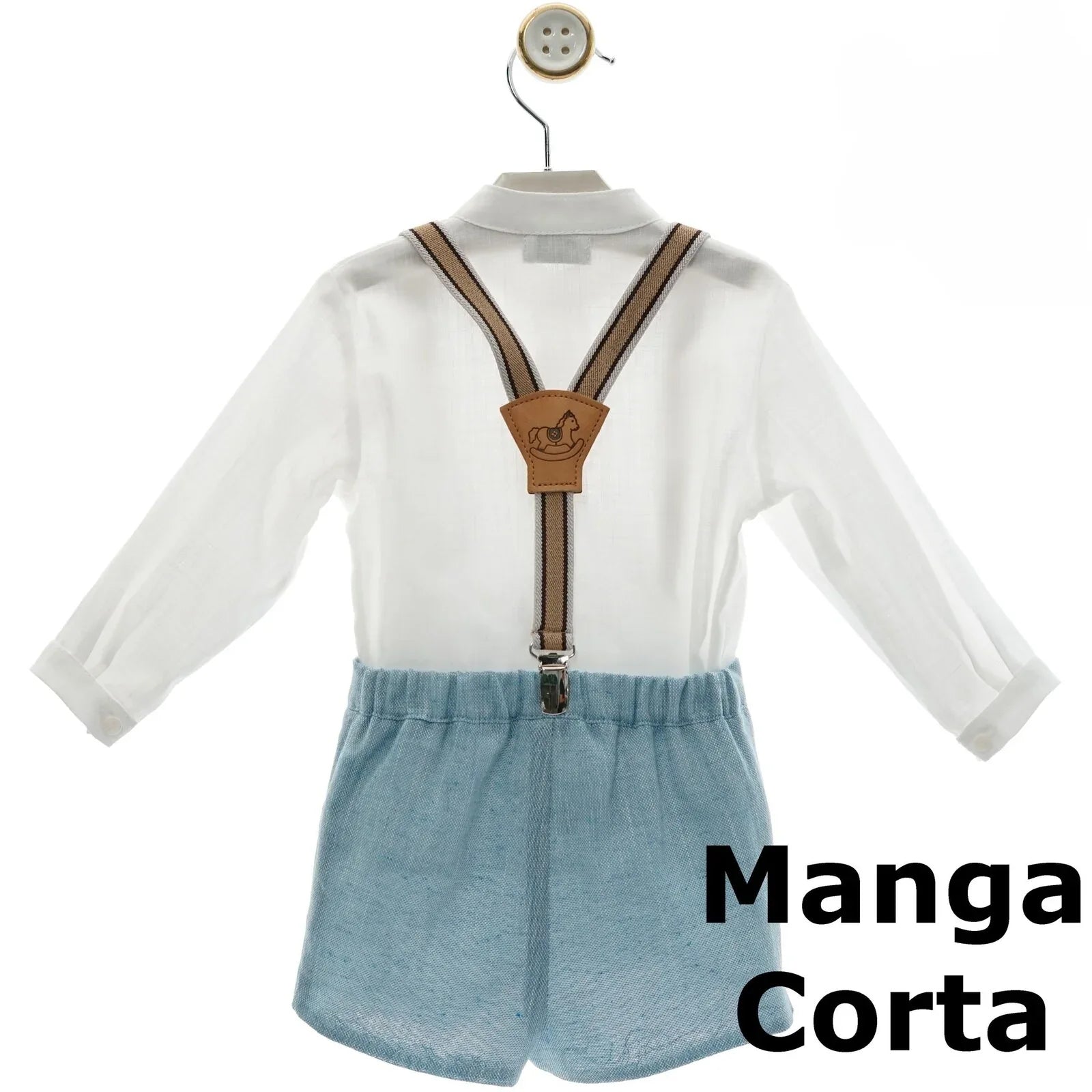 Conjunto camisa y short azul con tirantes "Medieval" - PARDALETS