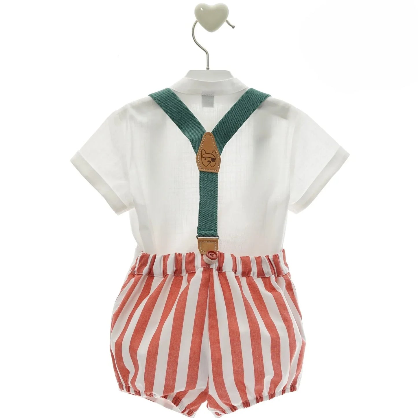 Conjunto tirantes verdes y short rayas "Leo" - PARDALETS