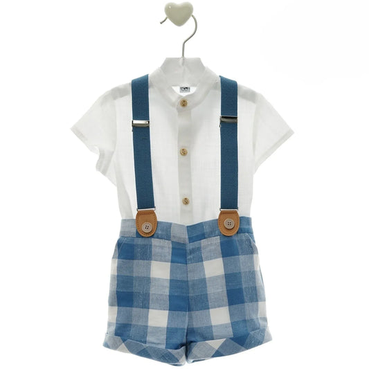 Conjunto short cuadros y tirantes "Escorpio" - PARDALETS