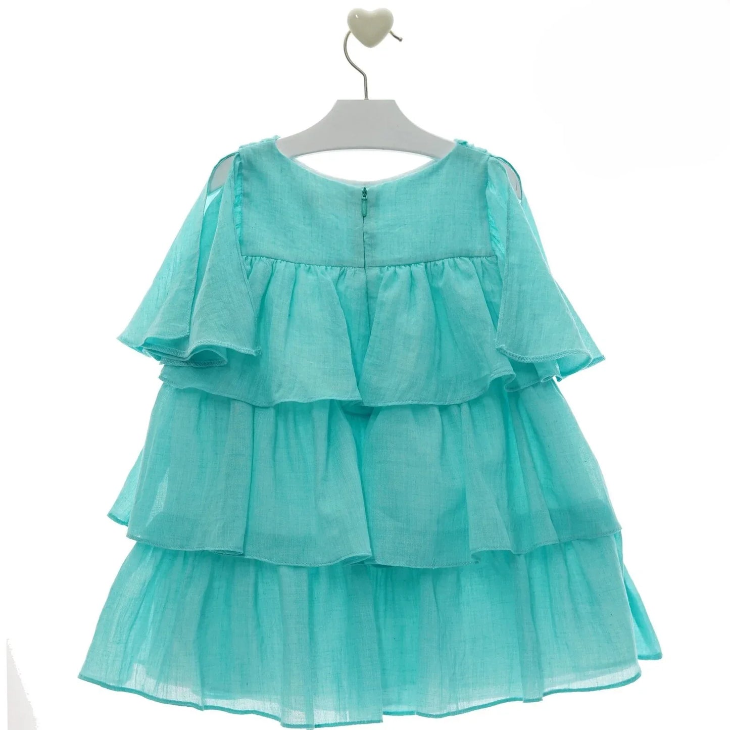 Vestido gasa verde "Tauro" - PARDALETS