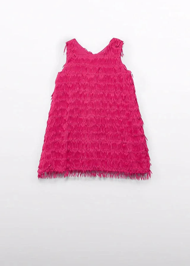 Vestido flecos frambuesa - PARDALETS
