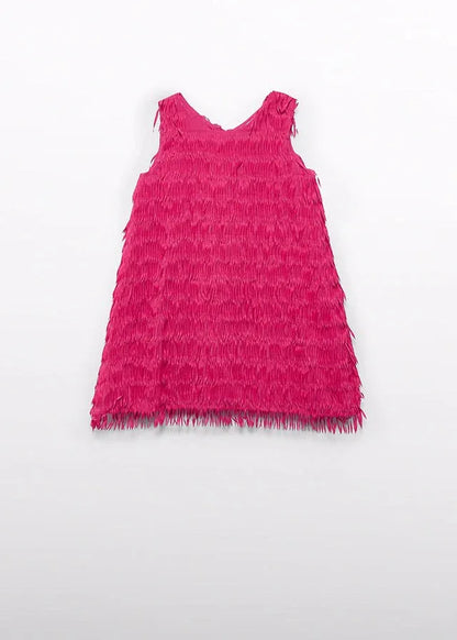 Vestido flecos frambuesa - PARDALETS