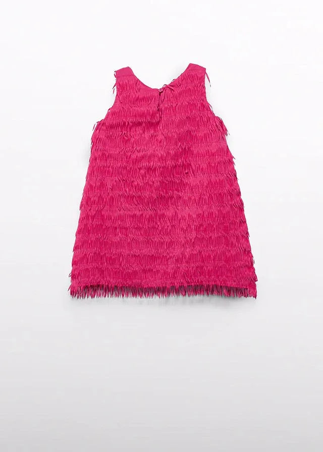 Vestido flecos frambuesa - PARDALETS
