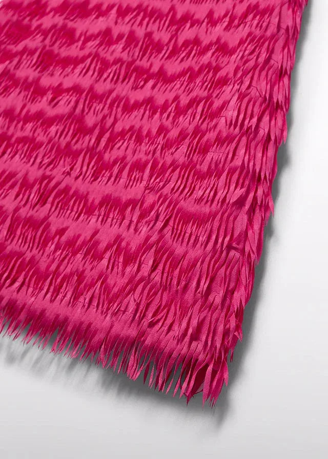 Vestido flecos frambuesa - PARDALETS