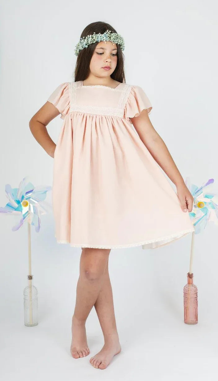 Vestido talle alto salmon - PARDALETS