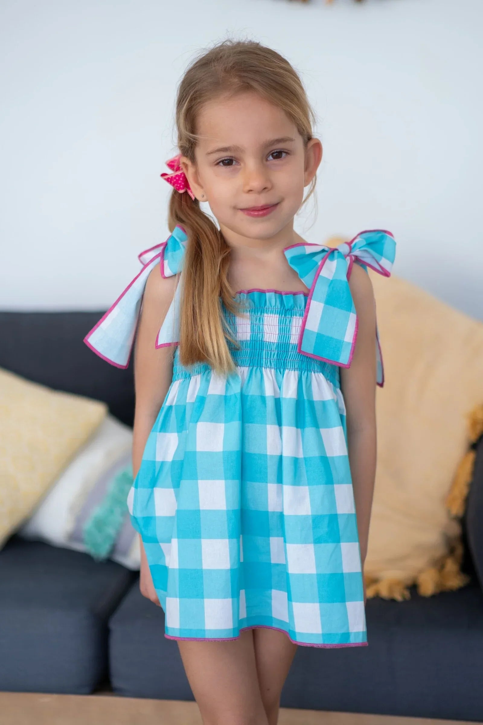 Vestido cuadros turquesas - PARDALETS