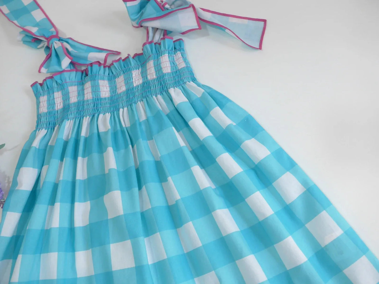 Vestido cuadros turquesas - PARDALETS