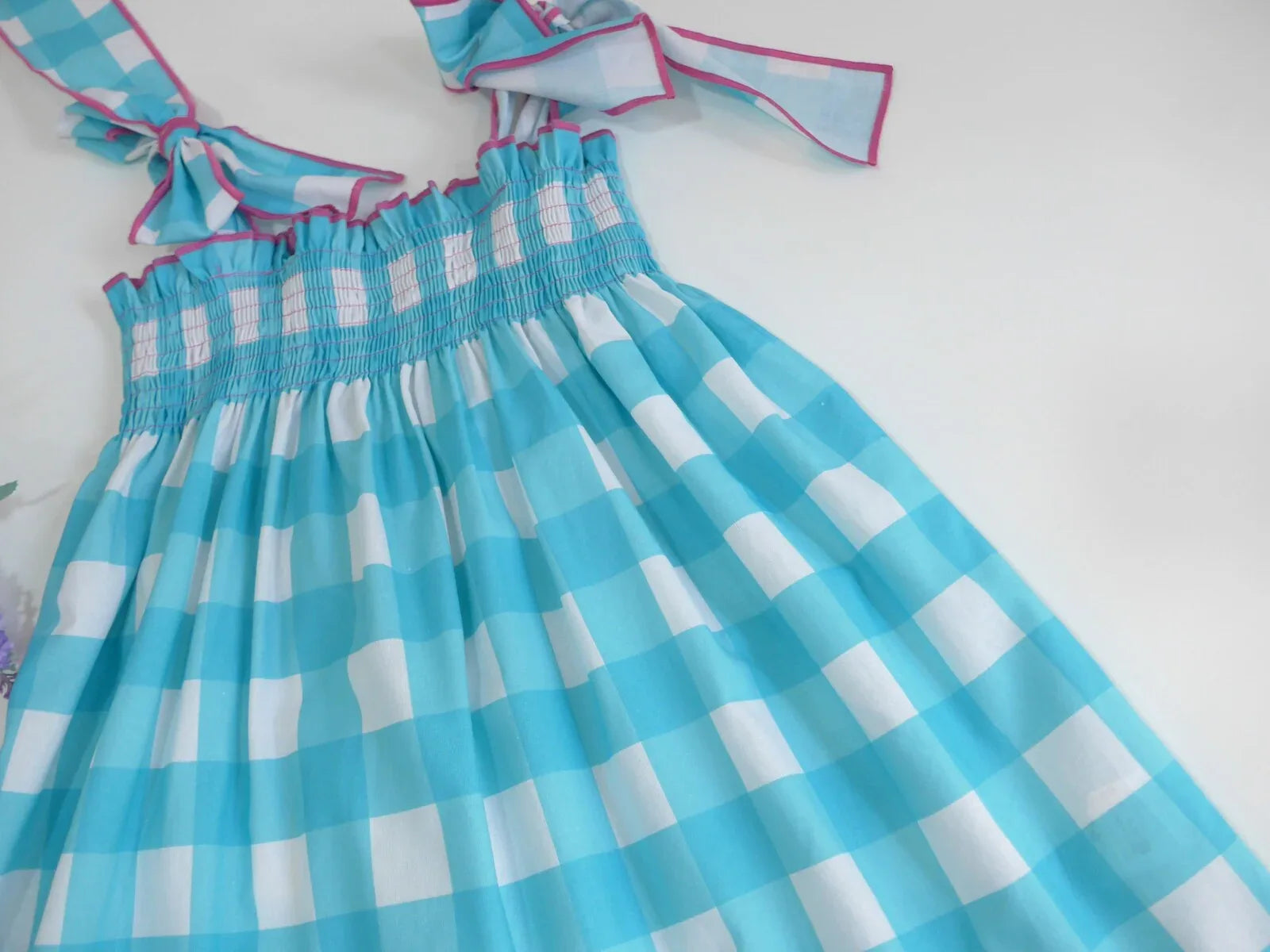 Vestido cuadros turquesas - PARDALETS