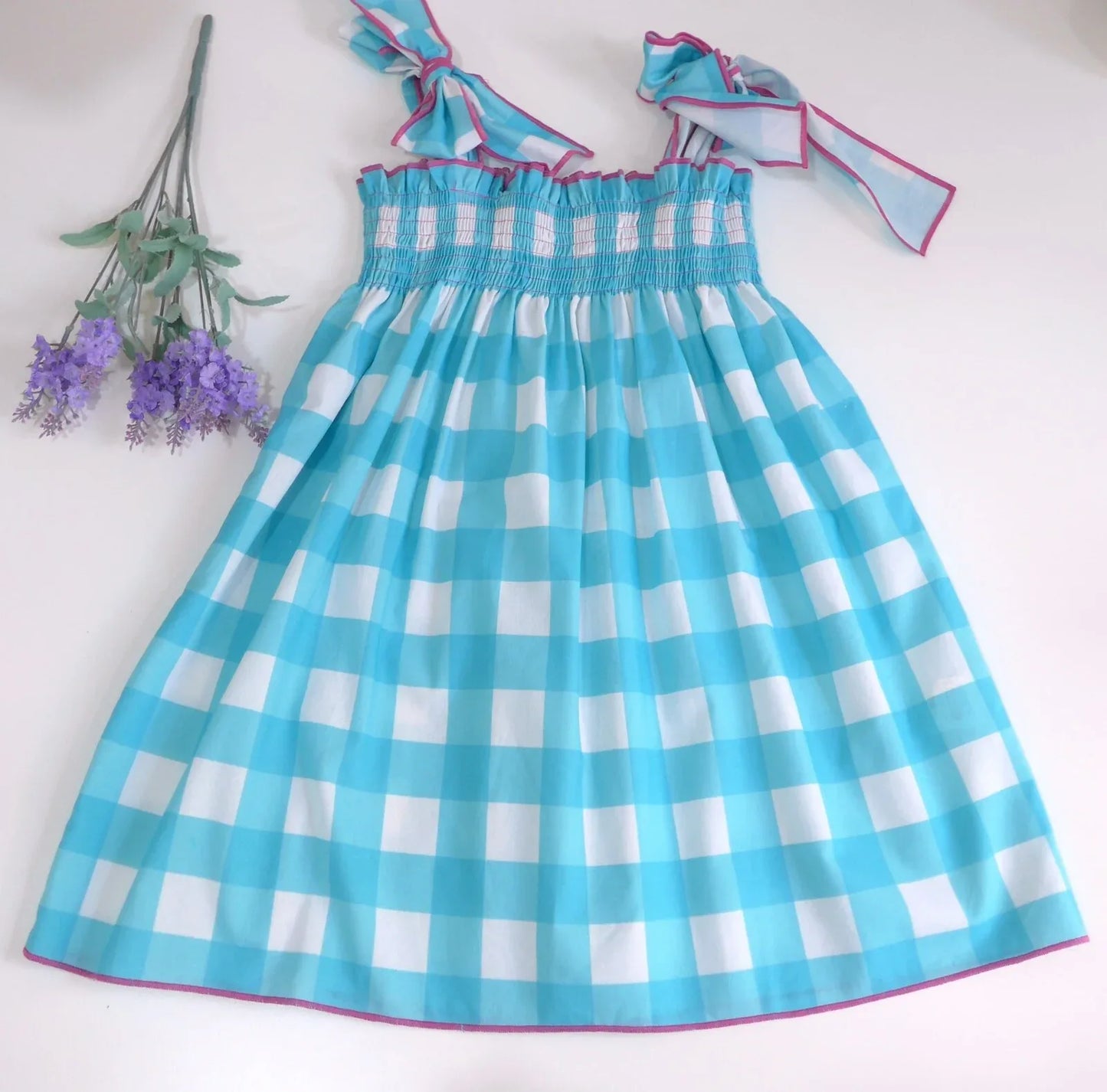 Vestido cuadros turquesas - PARDALETS