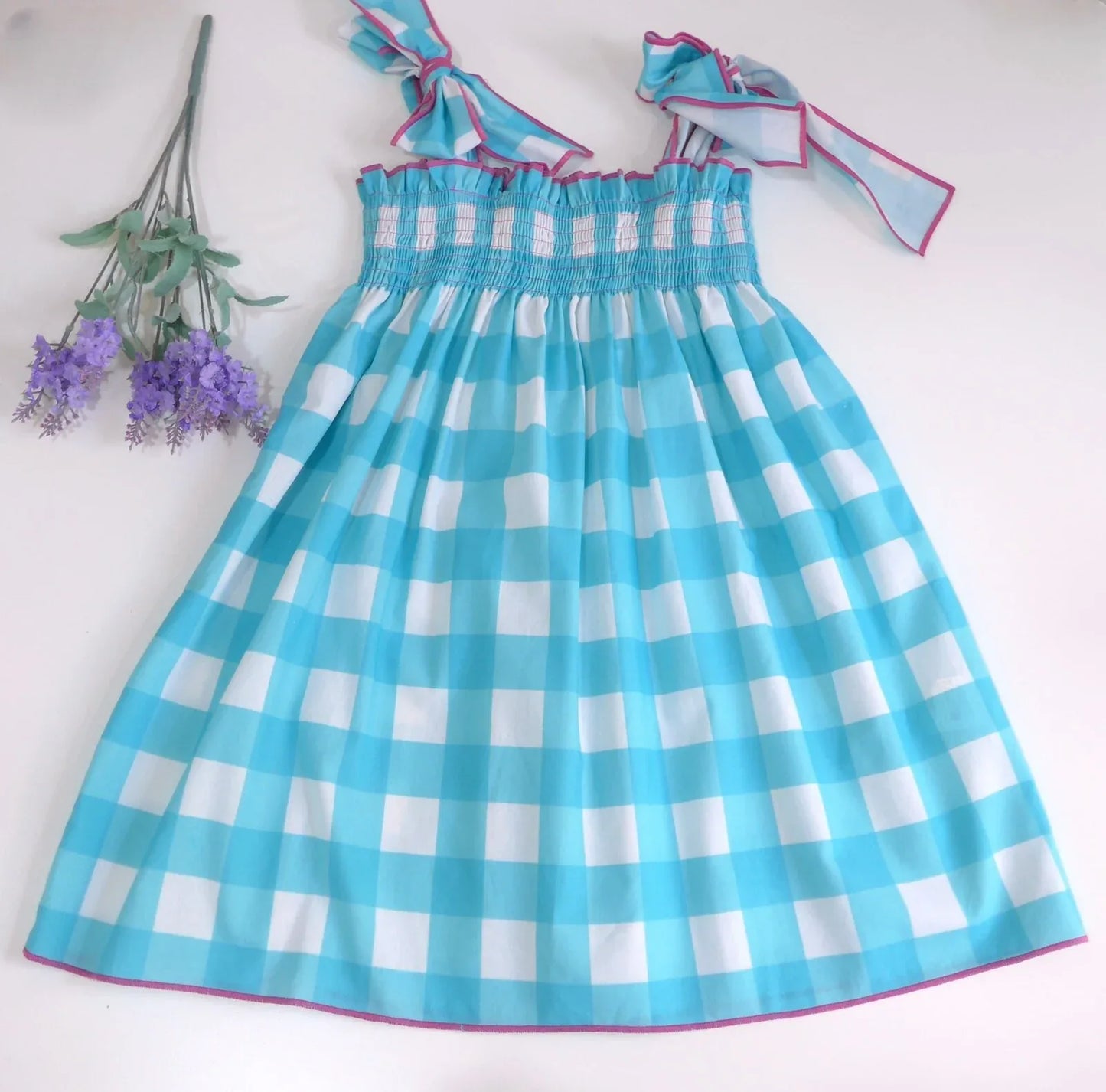 Vestido cuadros turquesas - PARDALETS