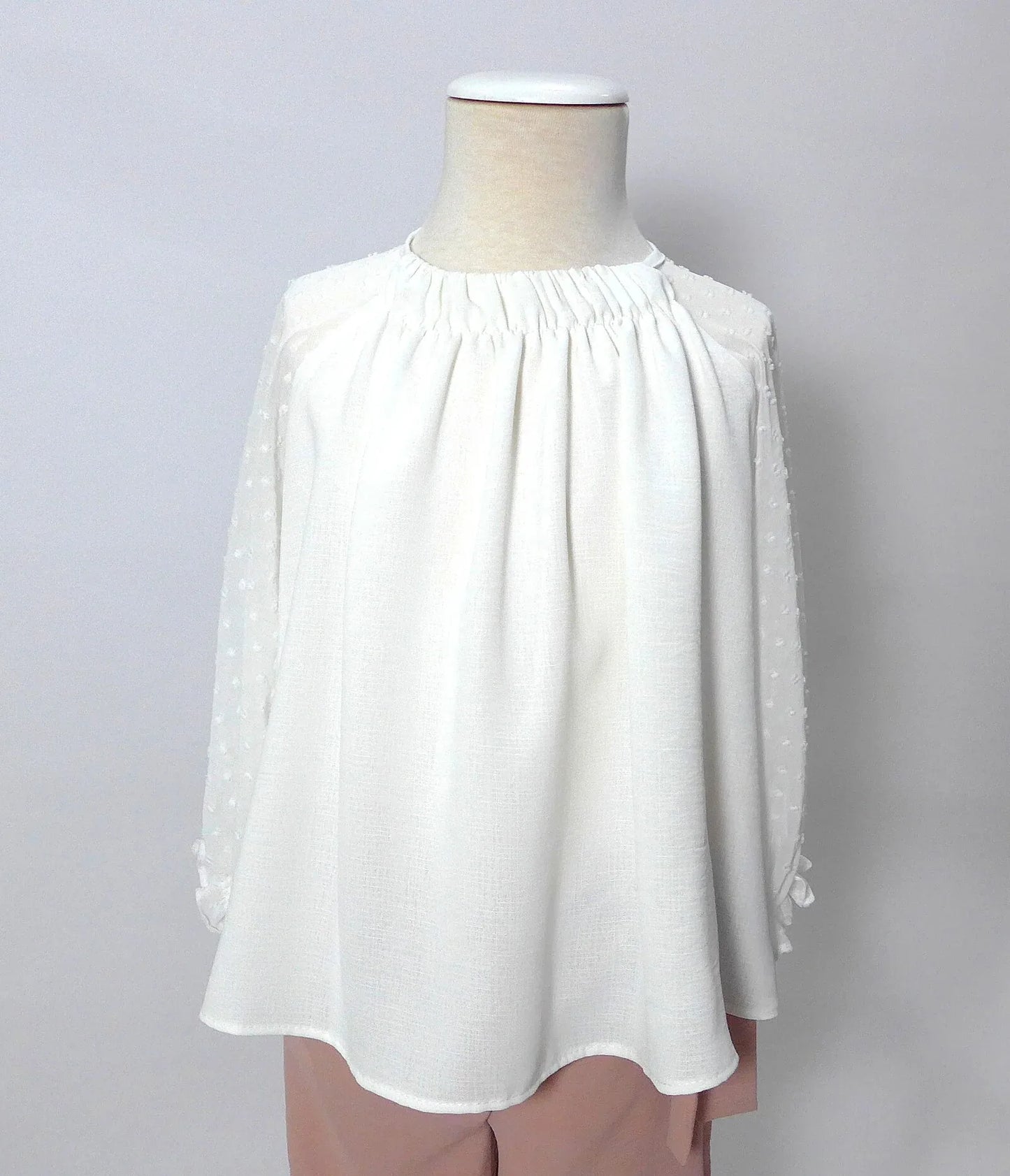 Conjunto blusa blanca y pantalon largo rosa empolvado - PARDALETS