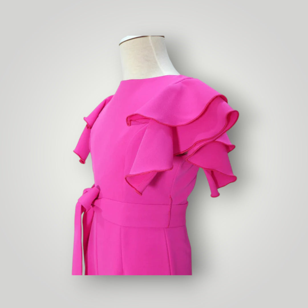 Mono fucsia con volantes