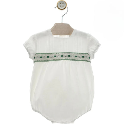 Pelele blanco y verde "Romance" - PARDALETS