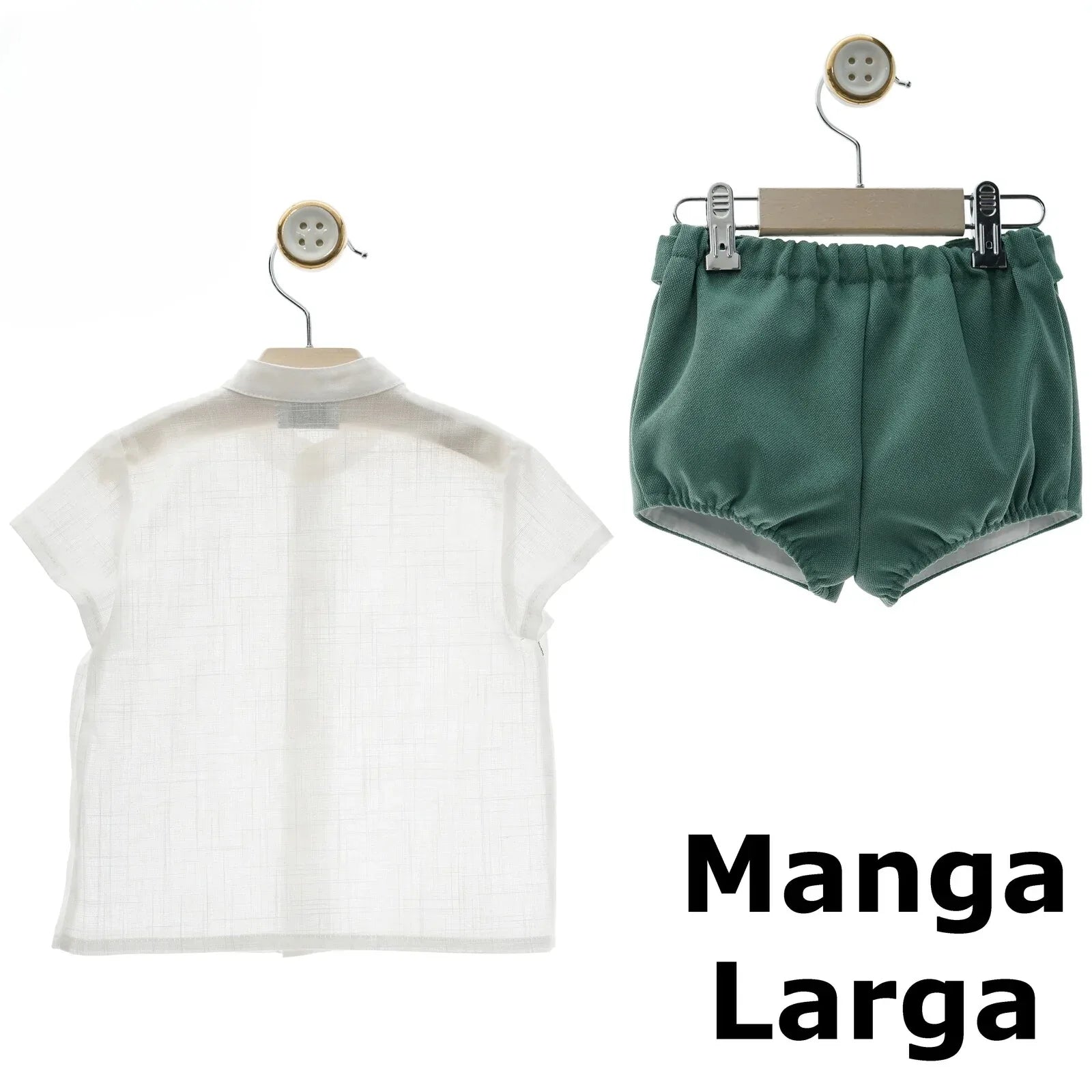 Conjunto camisa y bombacho verde "Romance" - PARDALETS