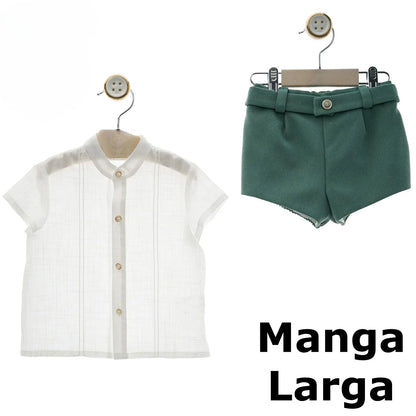 Conjunto camisa y bombacho verde "Romance" - PARDALETS
