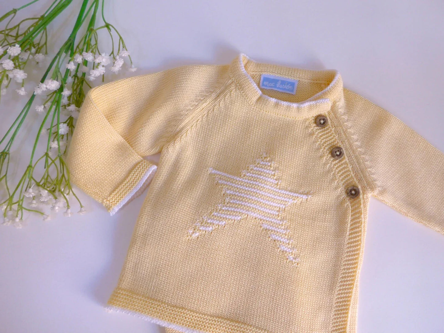 Jubon y polaina crema con estrella - PARDALETS