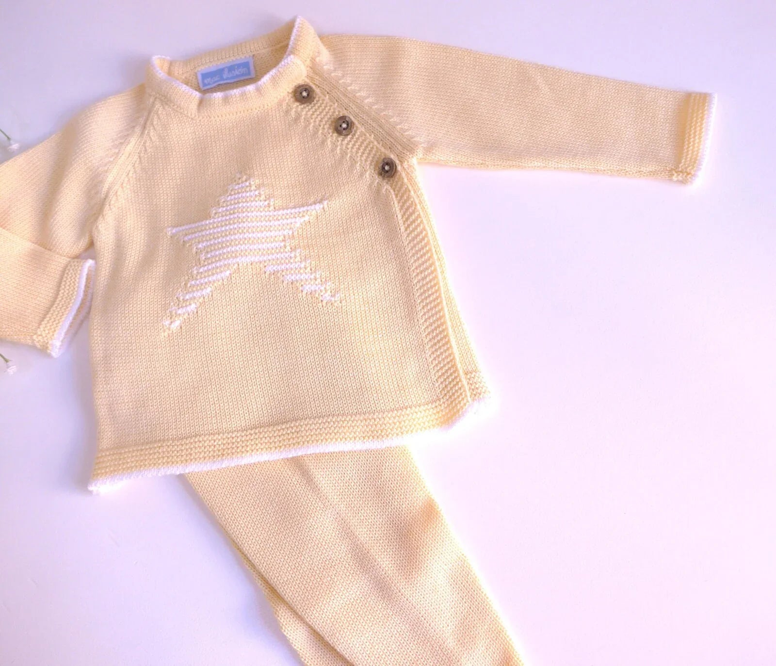 Jubon y polaina crema con estrella - PARDALETS