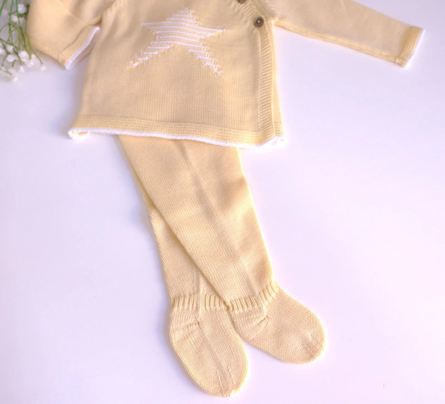 Jubon y polaina crema con estrella - PARDALETS