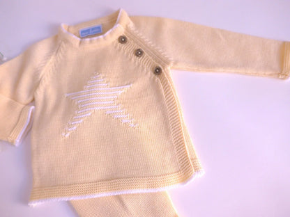 Jubon y polaina crema con estrella - PARDALETS