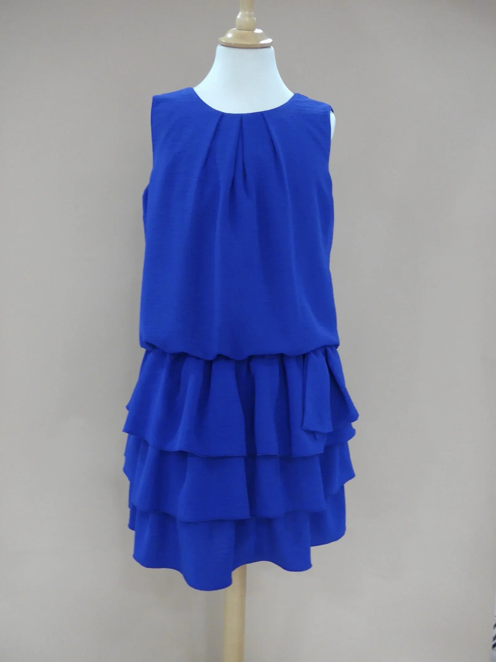 Vestido azulon con 3 volantes - PARDALETS