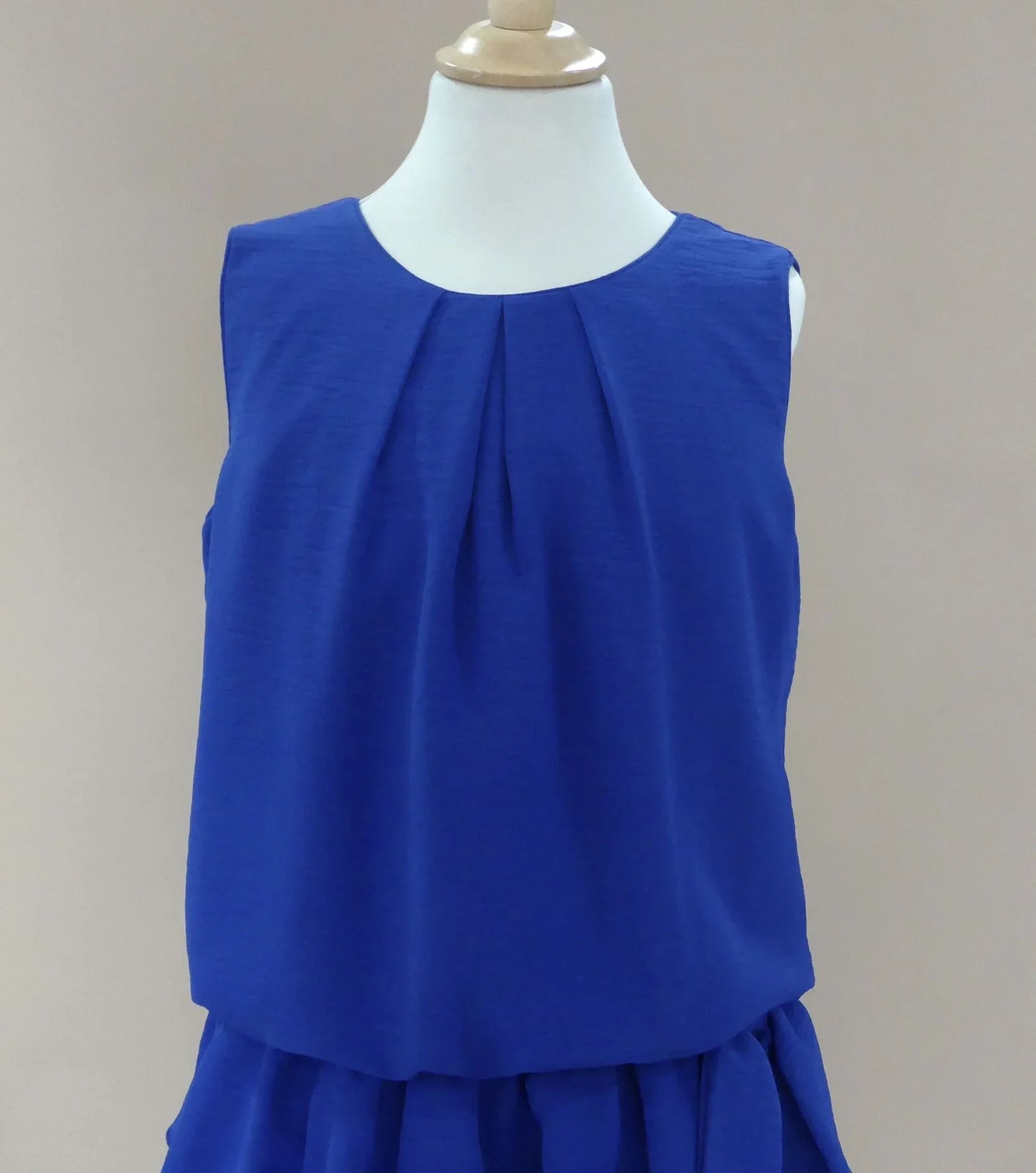 Vestido azulon con 3 volantes - PARDALETS