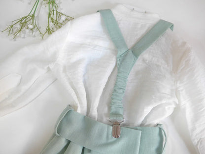 Conjunto tirantes verde agua con pajarita - PARDALETS