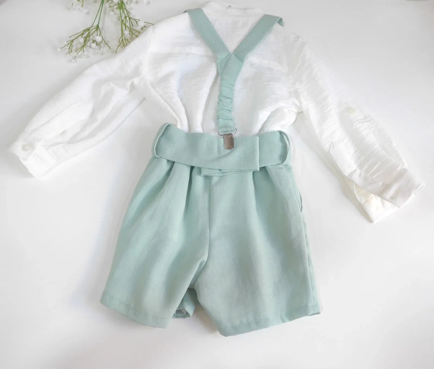 Conjunto tirantes verde agua con pajarita - PARDALETS