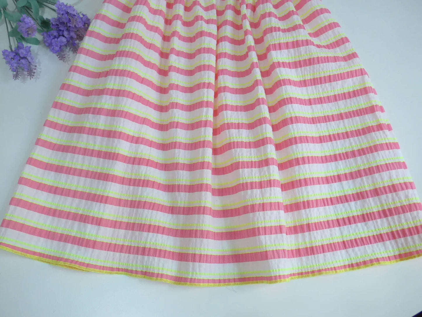 Vestido rayas fluor rosas y amarillas - PARDALETS
