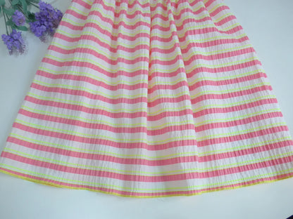 Vestido rayas fluor rosas y amarillas - PARDALETS