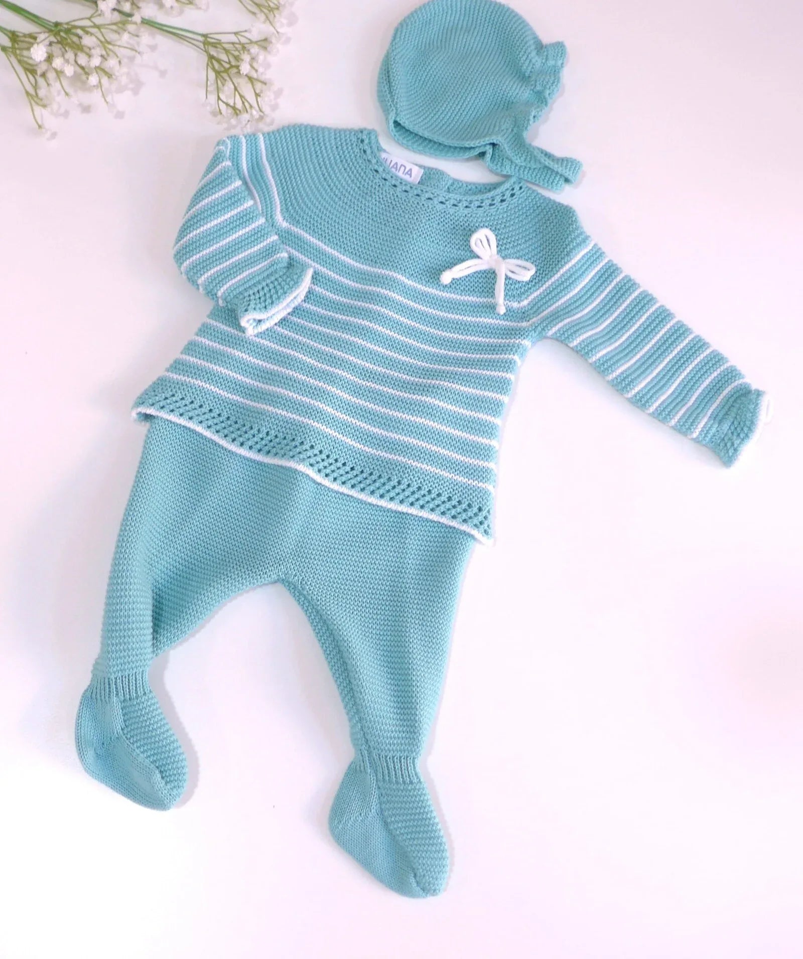 Jubon y polaina verde con capota - PARDALETS