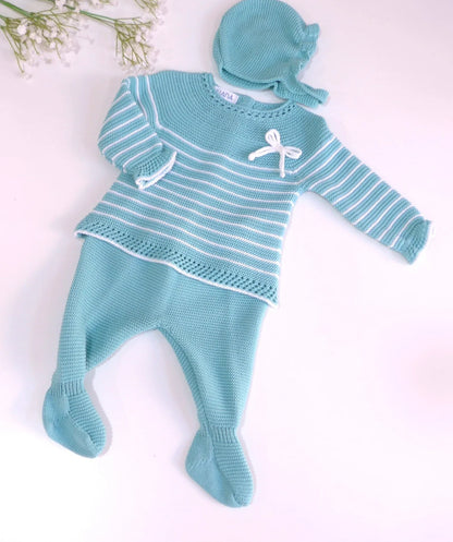 Jubon y polaina verde con capota - PARDALETS