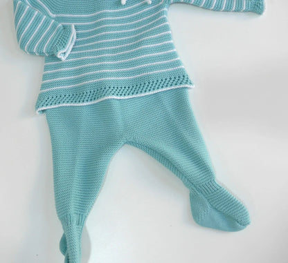 Jubon y polaina verde con capota - PARDALETS