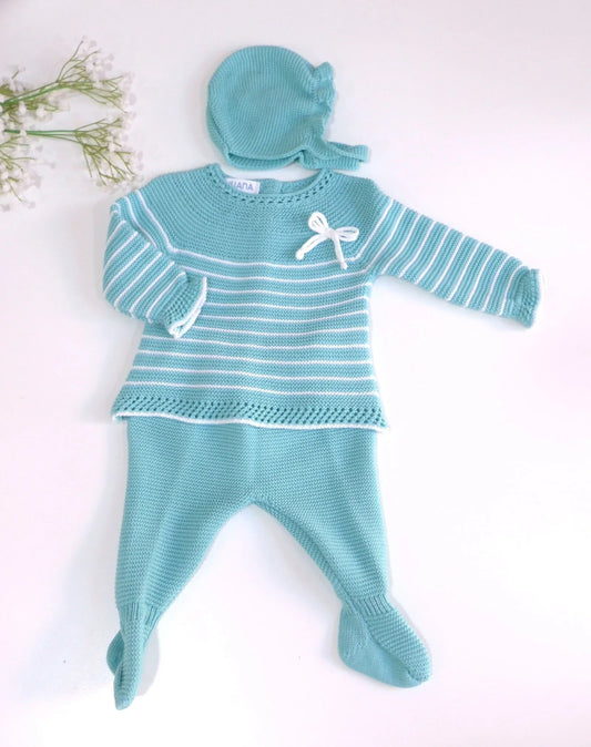 Jubon y polaina verde con capota - PARDALETS