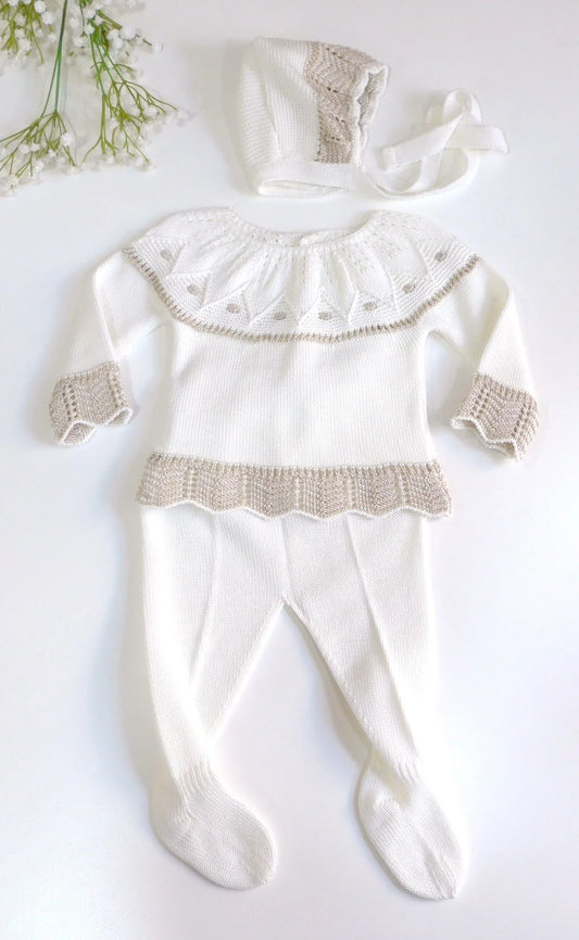 Jubon y polaina crudo con detalles angora - PARDALETS