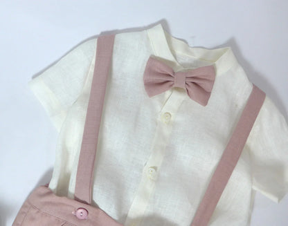 Conjunto camisa, short tirantes rosa - PARDALETS