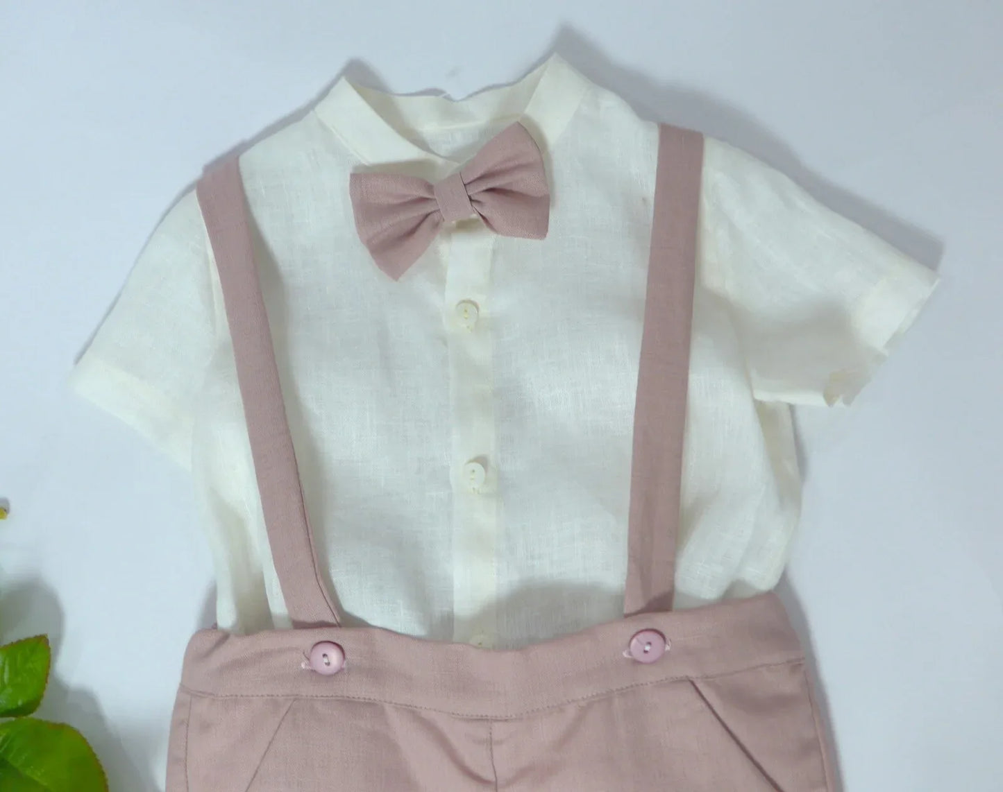 Conjunto camisa, short tirantes rosa - PARDALETS