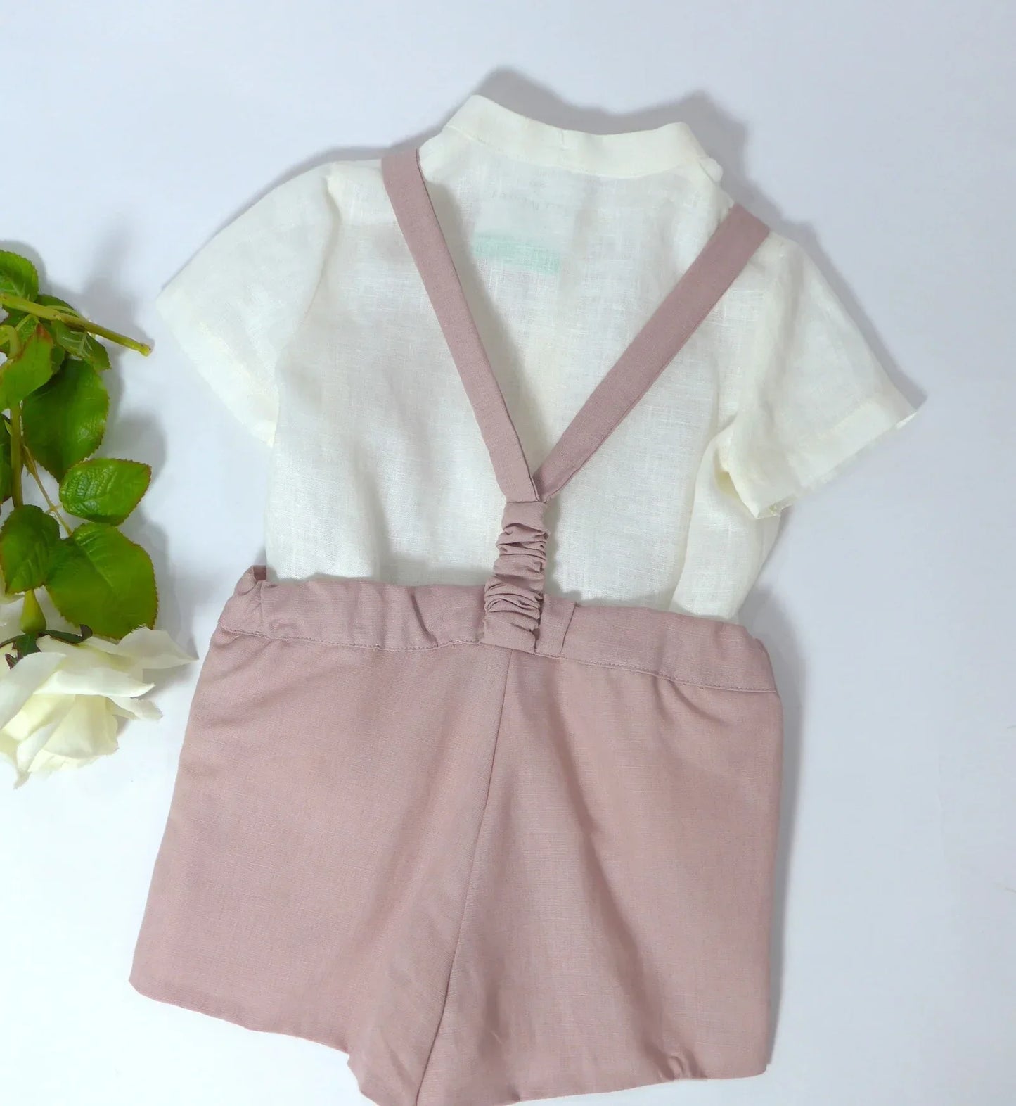 Conjunto camisa, short tirantes rosa - PARDALETS