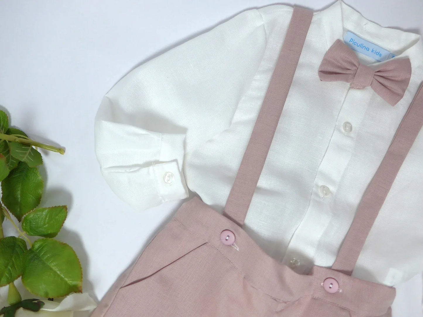 Conjunto camisa, short tirantes rosa - PARDALETS