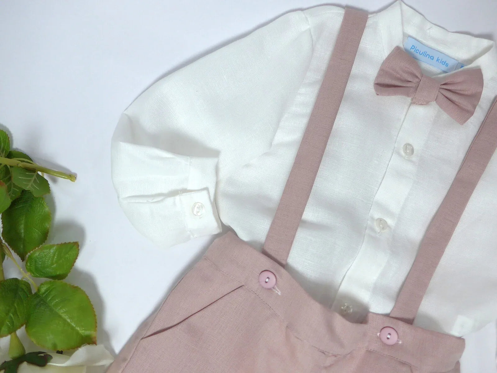 Conjunto camisa, short tirantes rosa - PARDALETS