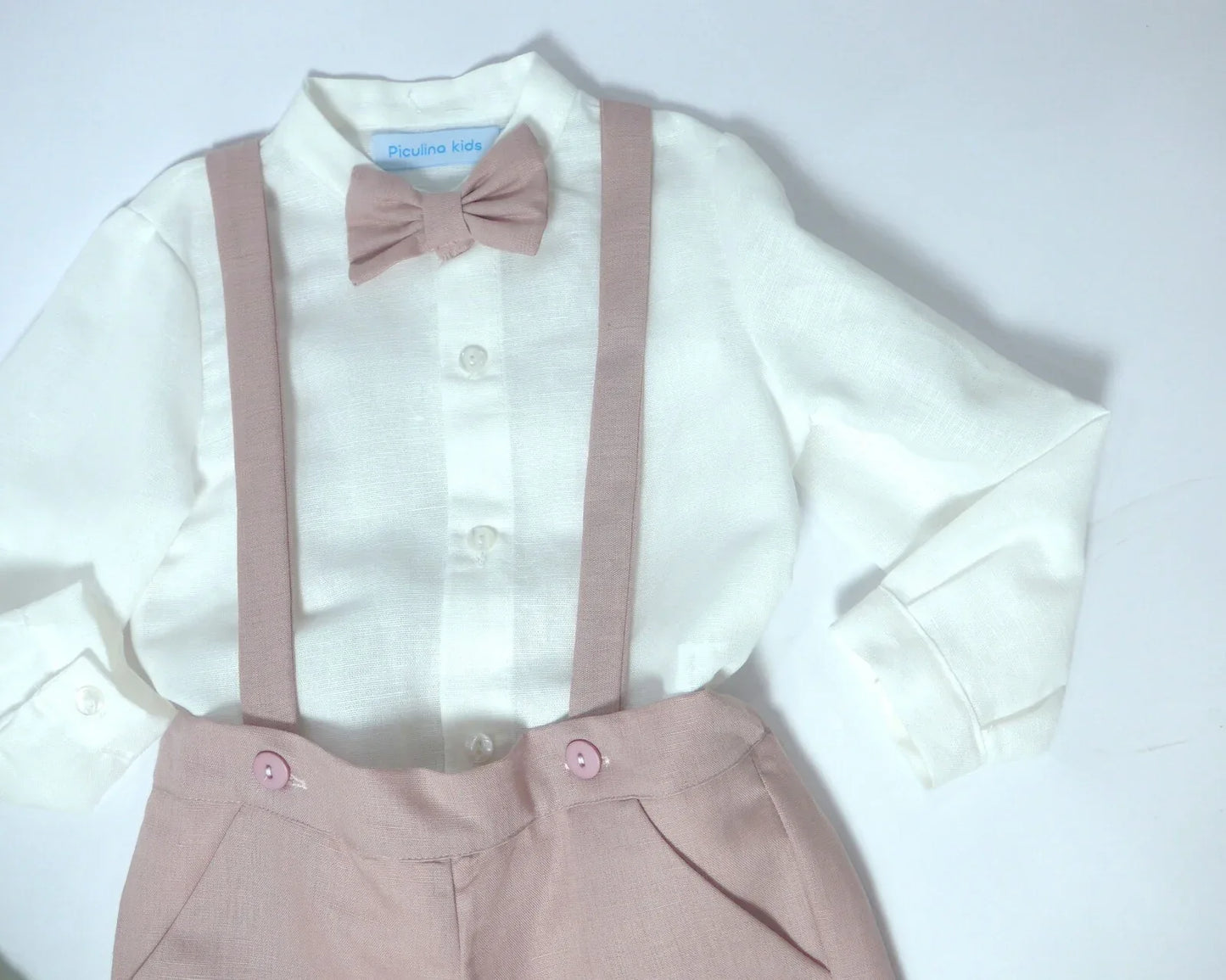Conjunto camisa, short tirantes rosa - PARDALETS