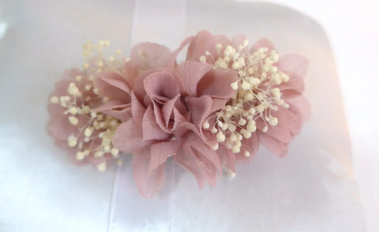 Tocado/broche rosa empolvado - PARDALETS