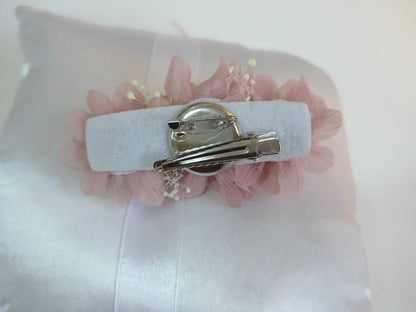 Tocado/broche rosa empolvado - PARDALETS