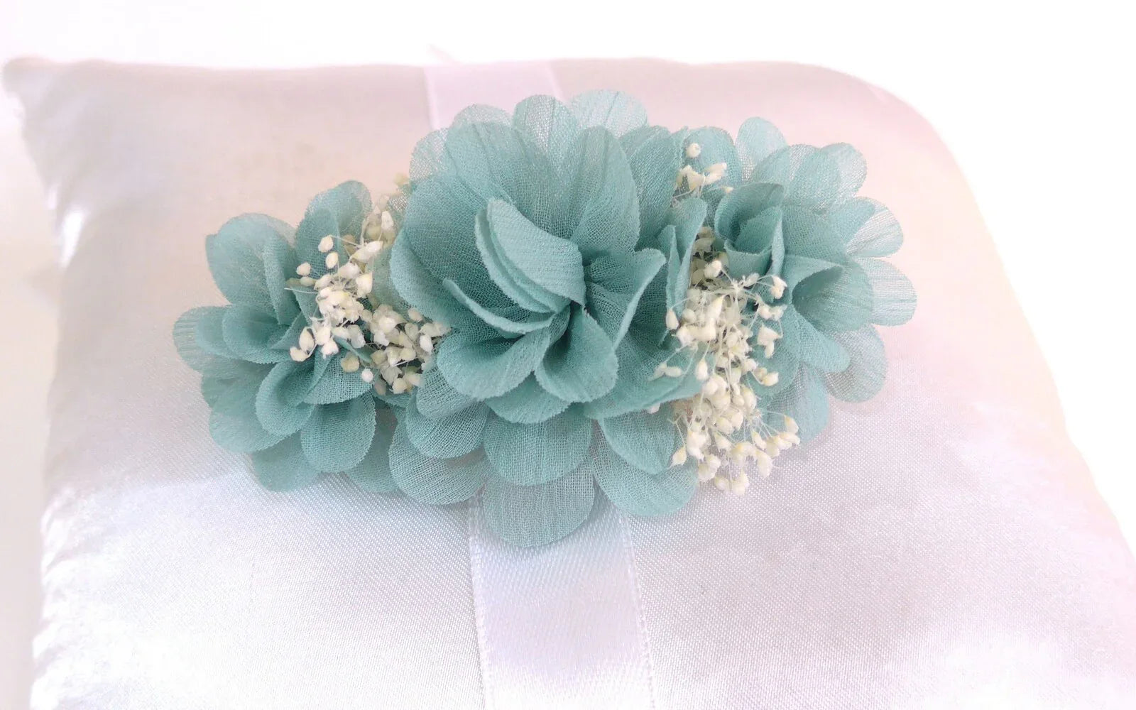 Tocado/broche verde empolvado - PARDALETS