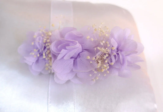 Tocado/broche flores malva - PARDALETS