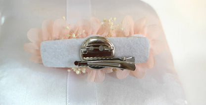 Tocado/broche flores salmon - PARDALETS