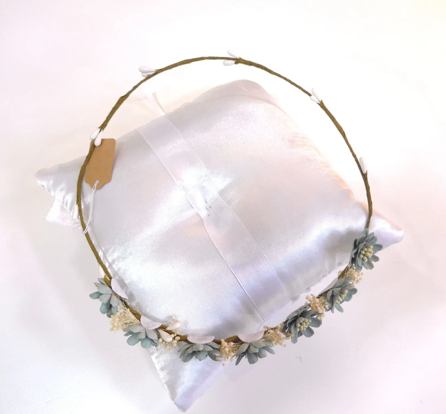 Corona flores verdes y paniculata beig - PARDALETS