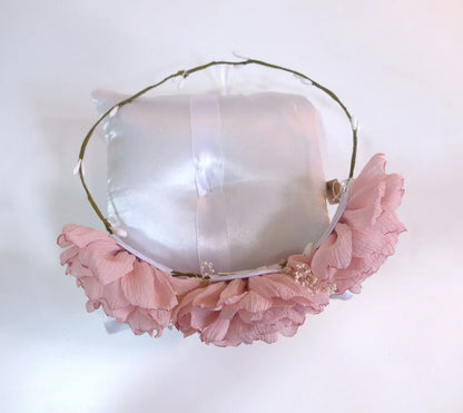 Corona con 3 flores grandes rosas - PARDALETS