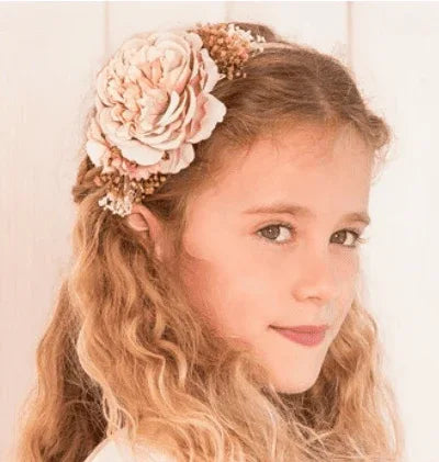 Diadema flor grande beig - PARDALETS