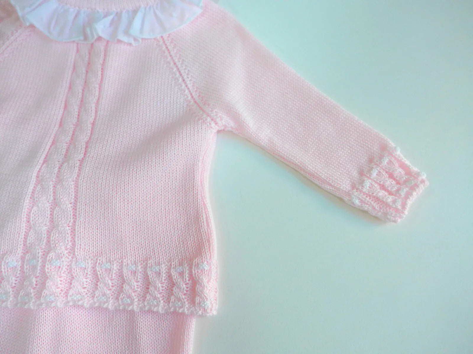 Jubon y polaina rosa con capota - PARDALETS