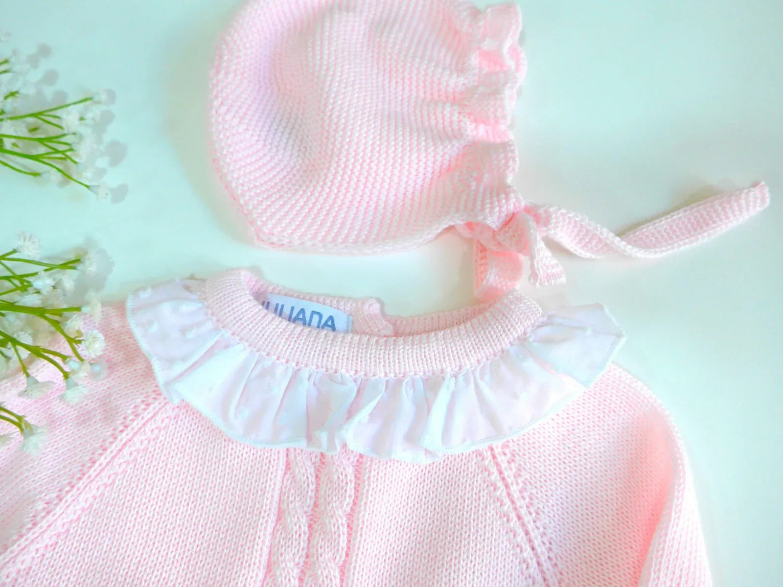 Jubon y polaina rosa con capota - PARDALETS